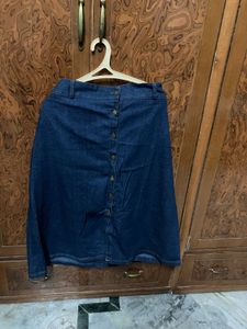 Classic Denim Midi Skirt