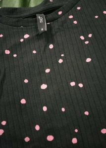 Cute Polka Dot Flutter Sleeve body fitted  Top