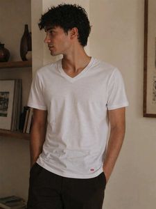Men's Classic White V-Neck T-Shirt