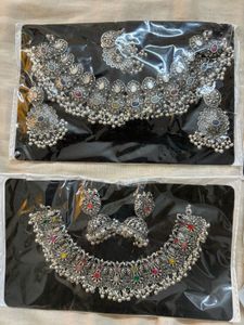 Oxidised Silver Afghani Jewellery Set