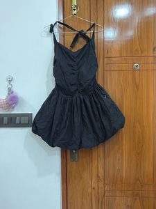 Chic Black Bubble Hem Dress