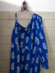 Stylish Blue Printed Dress
