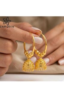 Elegant Gold Jhumka Hoop Earrings + Oxidised Both