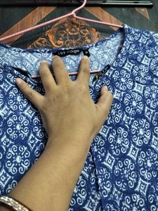Blue Ethnic Print Kurta