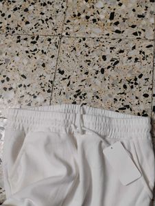 White Casual Track Pants