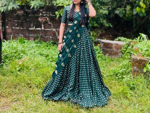 Green Lehenga Choli Set lehanga skirt