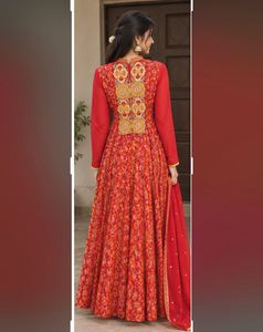 Stunning Red Floral Ethnic Gown