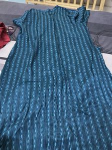 Teal Striped Kurta