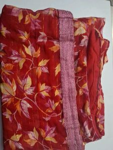 Elegant Red Floral Saree