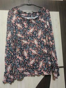 Stylish Paisley Print Long Sleeve Top