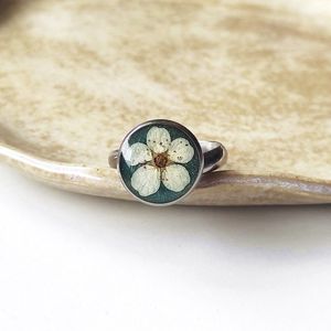 Delicate Floral Resin Ring