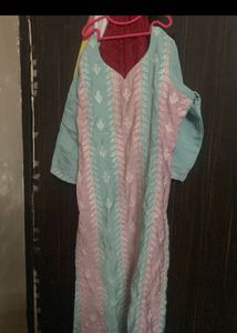 Beautiful Pink and Teal Kurta Set