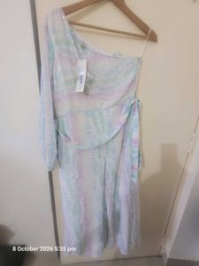 Pastel Tie-Dye One-Shoulder Dress