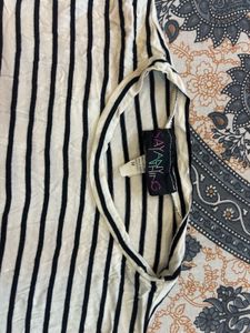 Striped Tie-Front Crop Top