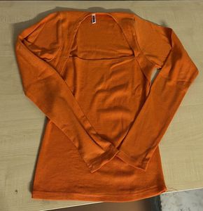 Orange Square Neck  Top