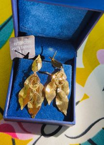 Gold Leaf Statement Earrings