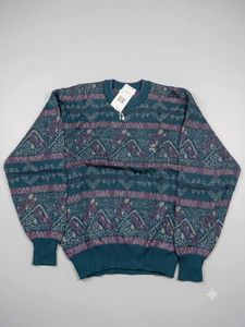 Vintage Teal & Purple Pattern Sweater