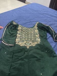 Embroidered Green Kurta