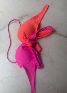 Vibrant Color Block Bikini Top