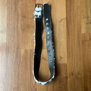 Faux Fur Leopard Print Belt