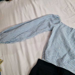 Striped Ruched Crop Top