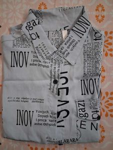 Women's Graphic newspaper Print Shirt