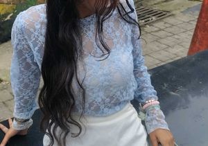 Powder Blue Lacey Top