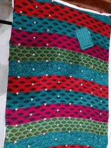 🇳🇿💫🎀Colorful Printed Saree sequence work