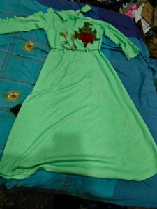 Green Floral Print Dress