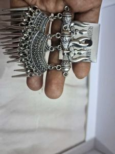Oxidized Silver Jhumka Earrings
