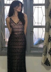 Elegant Black Lace Maxi Dress