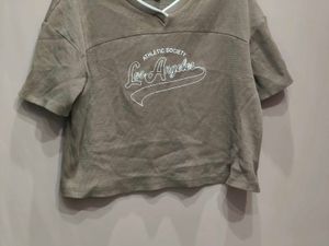 Stylish Brown Cropped T-Shirt