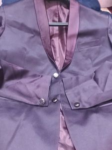 Men's Burgundy Shawl Collar Blazer