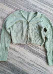 Mint Green Knit Cardigan