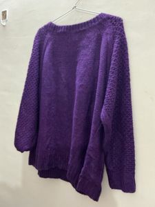 Purple Cable Knit Sweater