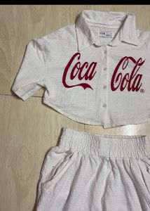 Coca-Cola Cropped Shirt &amp; Shorts Set