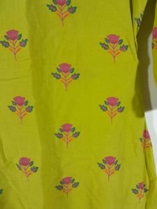 Florescent Green Printed Kurta (Women's)