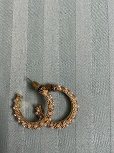 Elegant Pearl Hoop Earrings
