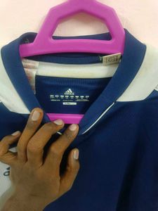 Adidas Navy Blue V Shape T Shirt