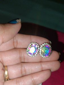 Stunning Oval Aurora Borealis Earrings