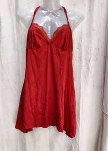I. Women's Red Lace Trim Nightgown