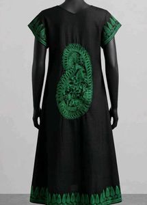 Elegant Black Kurta with Green Embroidery