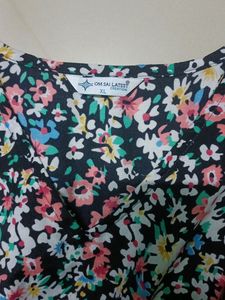 Black Floral Fit And Flare Dress