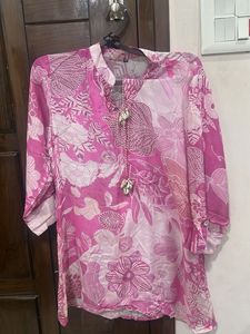 Bohemian Pink Floral Print Kurta