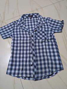 SOOT Blue & White Checked Casual Shirt