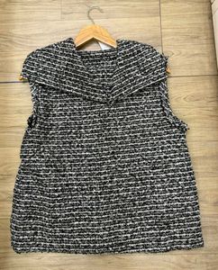 Stylish Tweed Vest with Buttons &amp; Pocket
