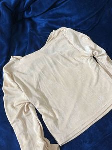 Sparkly Twist Front Cutout Top