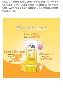 Lacto Calamine SPF 50 Sunscreen