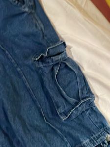 Unique Blue Denim Cargo Pants