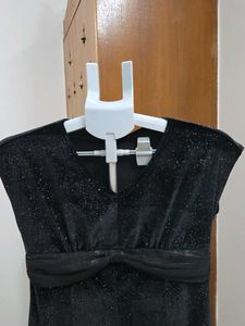Sparkly Black V-Neck Dress